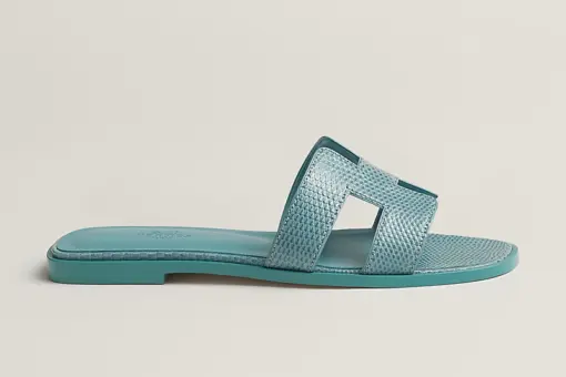 Hermes Oran Wool Sandal Blue Mineral