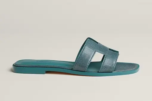 Hermes Oran Wool Sandal Blue paon