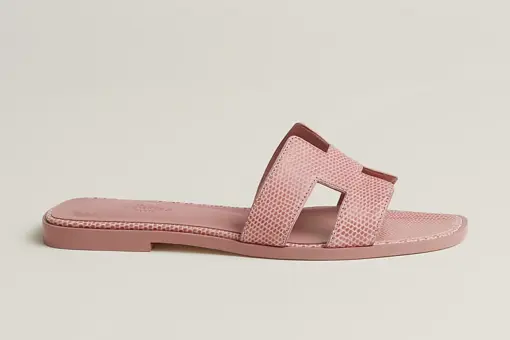 Hermes Oran Wool Sandal Rose Aquarelle