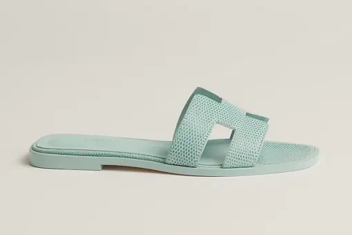 Hermes Oran Wool Sandal Blue Cristaux