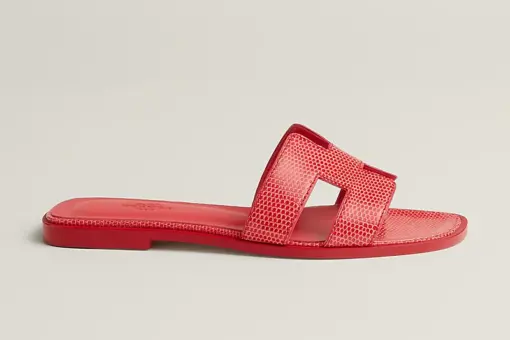 Hermes Oran Wool Sandal Rose Vermillon