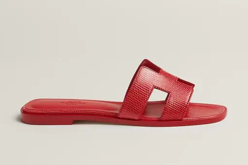 Hermes Oran Wool Sandal Rouge Cinétique