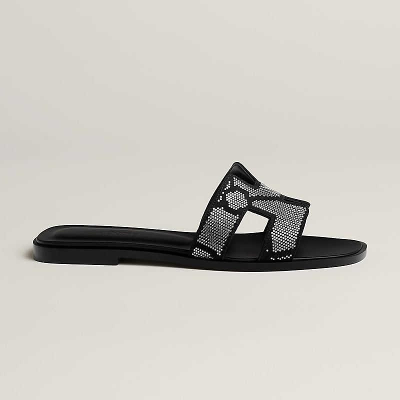 Hermes Oran Wool Sandal Noir/Cristal 2026 | Drip Kickz Hermes Oran Wool Sandal Noir/Cristal