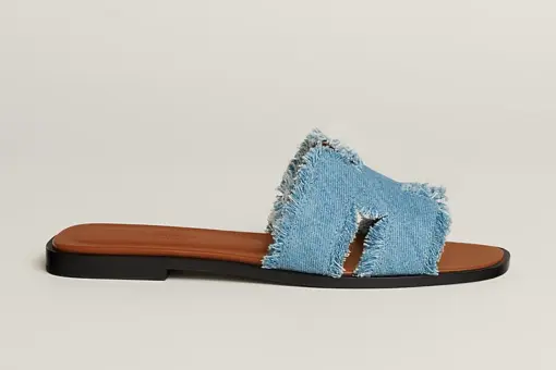 Hermes Oran Wool Sandal Blue Clair