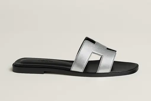 Hermes Oran Wool Sandal Gris Argenté