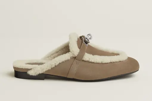 Hermes Oz Mule Etoupe / Ecru
