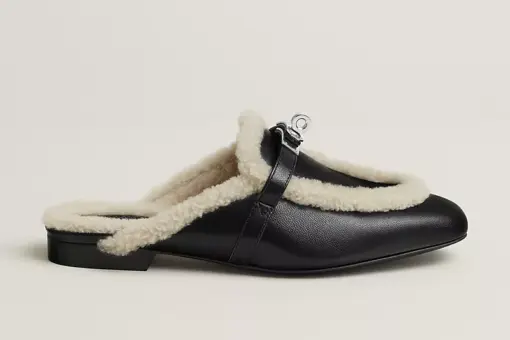 Hermes Oz Mule Noir / Ecru