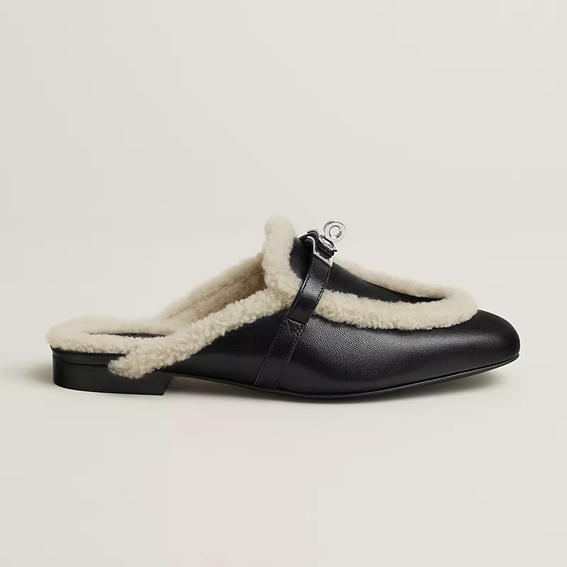 Hermes Oz Mule Noir / Ecru 2026 | Drip Kickz Hermes Oz Mule Noir / Ecru