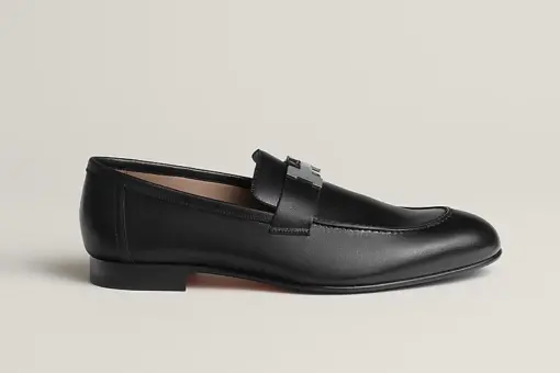 Hermès Paris Loafers Black Leather