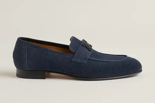 Hermès Paris Loafers Dark Blue Leather