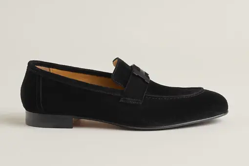 Hermès Paris Loafers Full Black Brown Leather